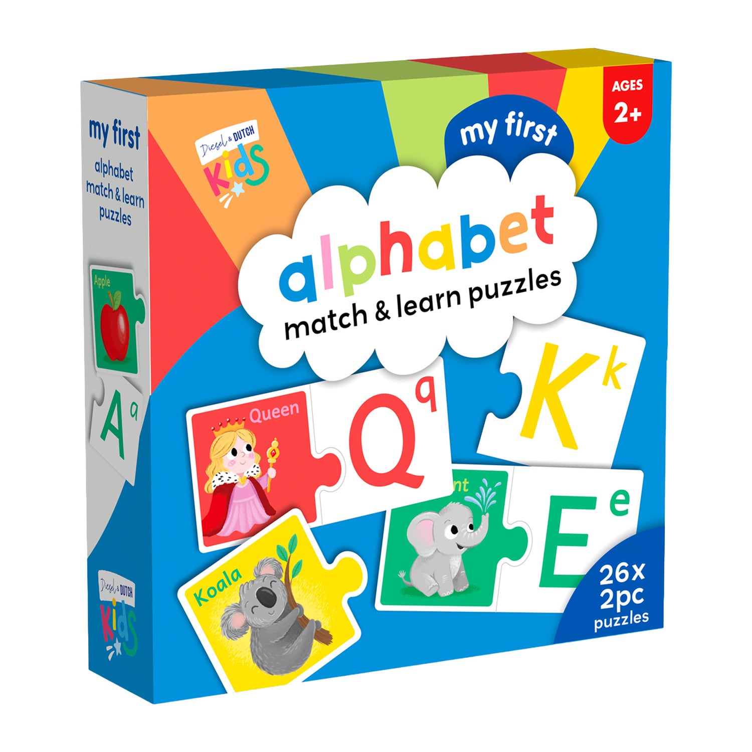Diesel & Dutch 52 Piece Kids My First Alphabet Match & Learn Puzzle