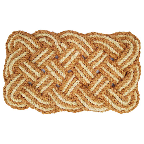 Ruglife Natural & Ivory Knotted Rope Coir Doormat Temple & ster