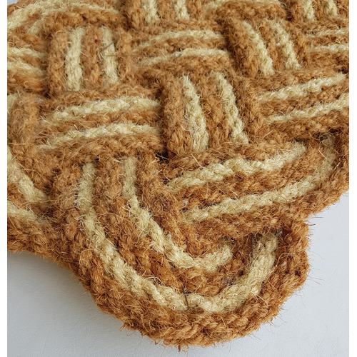 Ruglife Natural & Ivory Knotted Rope Coir Doormat Temple & ster