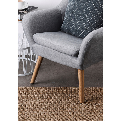 Silver Pittsburgh Hand-Woven Jute Rug
