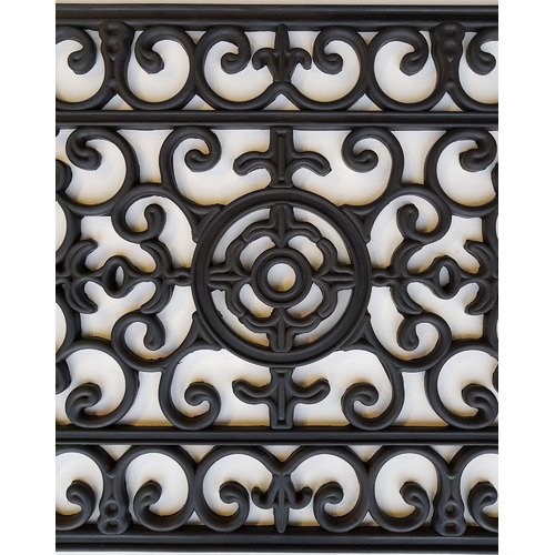 Wrought Iron Fleur De Lis Rubber Doormat