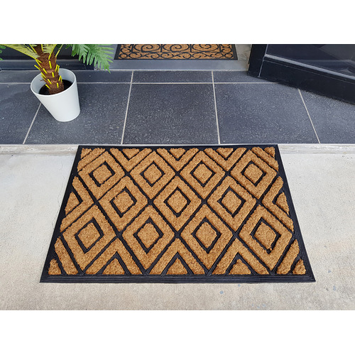 Diamond Rubber & Coir Doormat Temple & ster