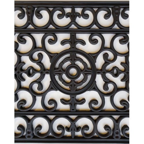 Wrought Iron Fleur De Lis Rubber Long Doormat
