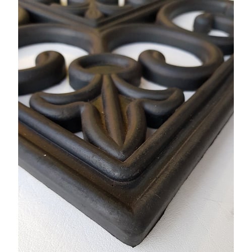 Wrought Iron Fleur De Lis Rubber Long Doormat
