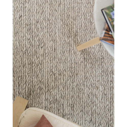 Silver Braided Camilla New Zealand Wool-Blend Rug