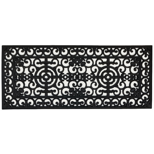 Wrought Iron Fleur De Lis Rubber Doormat