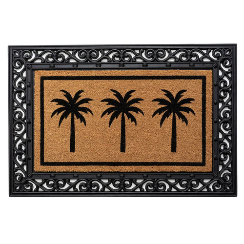 Black Sabri Rubber Doormat