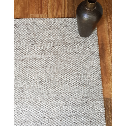 Silver Bogdan Hand-Woven Wool-Blend Rug