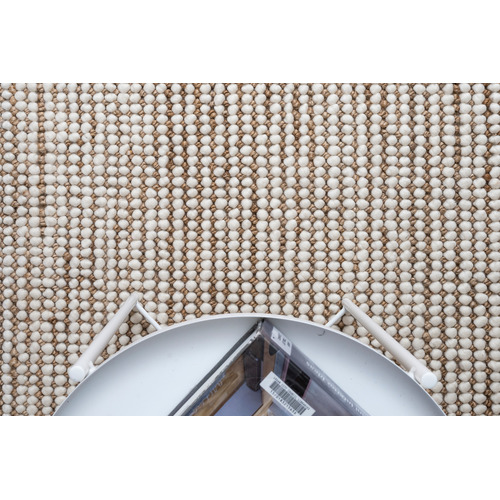 White Zahira Hand-Woven Wool & Jute Rug