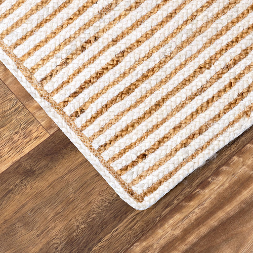 Cream Khulan Hand-Woven Jute & Wool Rug