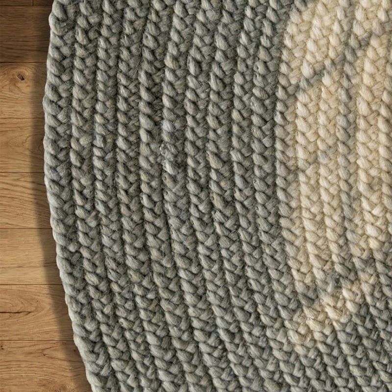 Selena Hand-Braided New Zealand Wool Round Rug