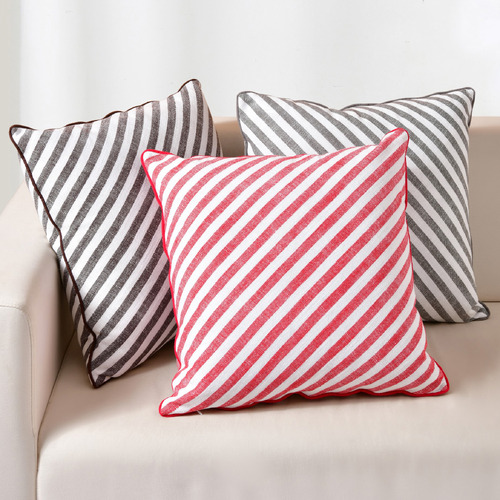 Striped Oscar Faux Linen Cushion