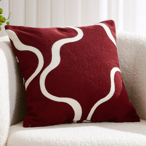 Louise Embroidered Cotton Cushion