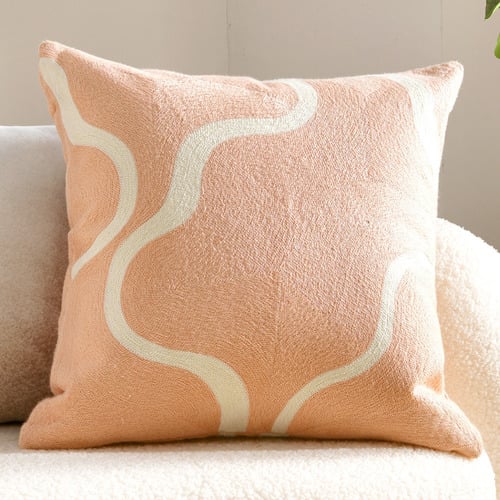 Louise Embroidered Cotton Cushion