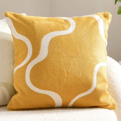 Louise Embroidered Cotton Cushion