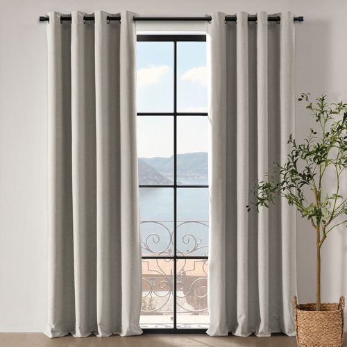 Syrie Linen Look Blockout Eyelet Curtains
