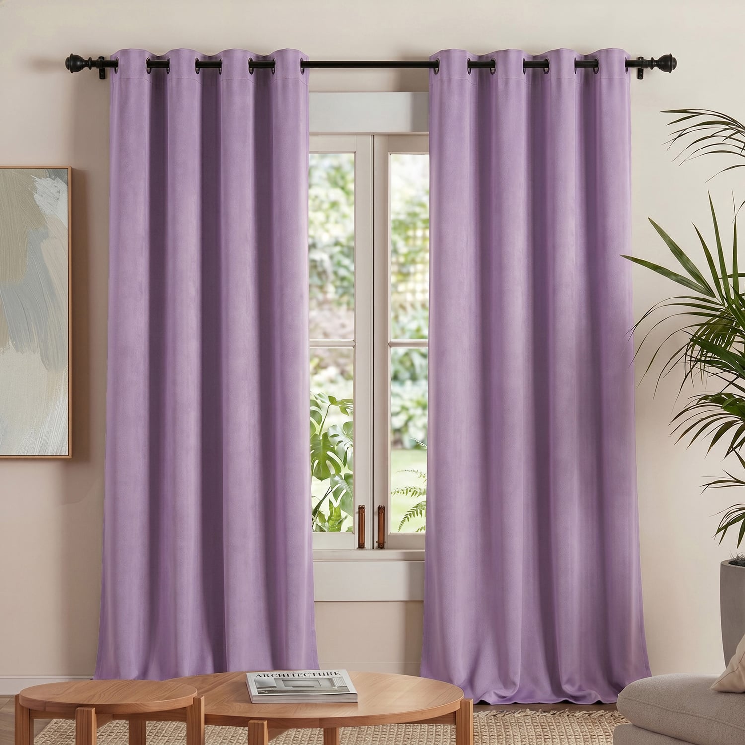 Byron Matte Velvet Blockout Eyelet  Curtains