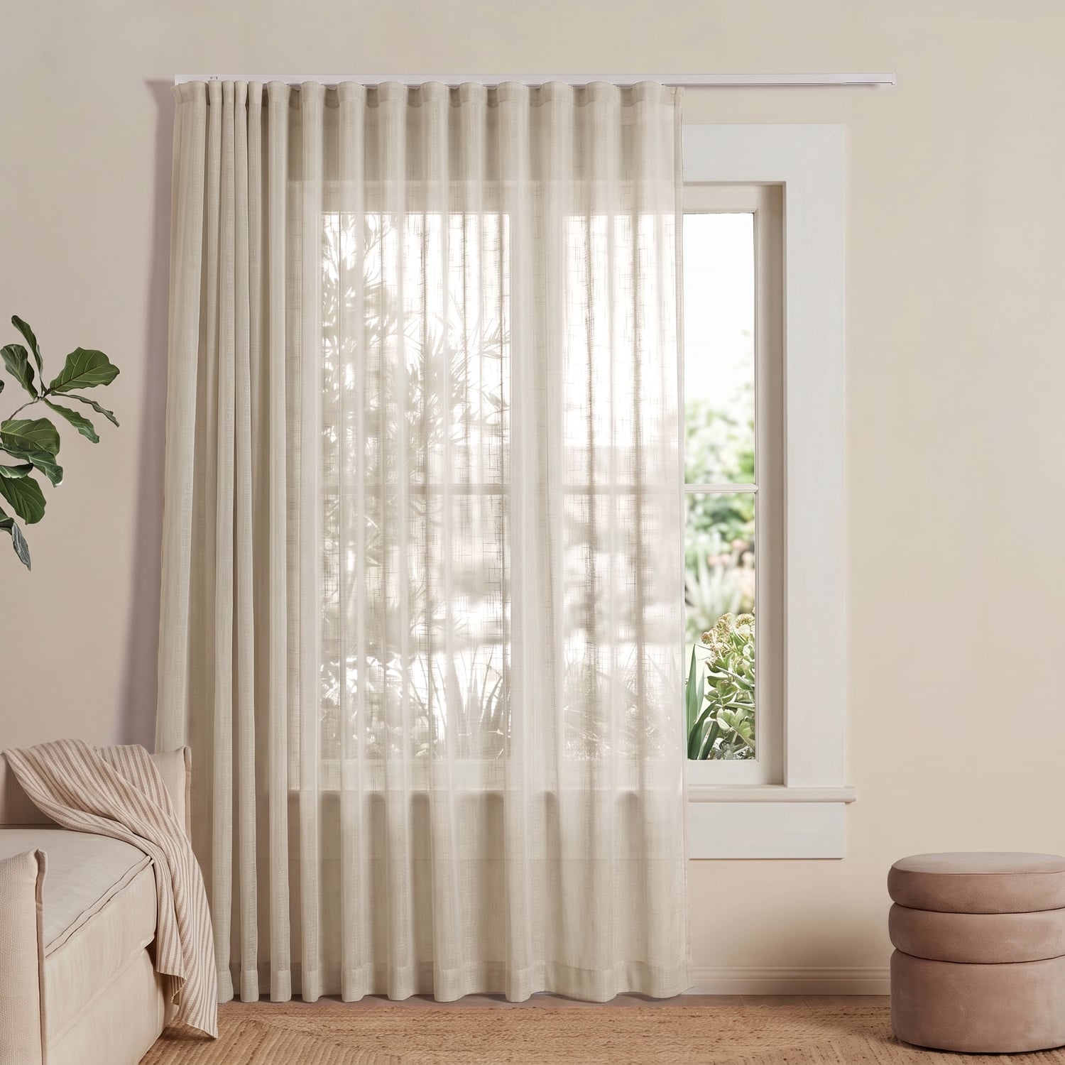 Laurent Sheer S-Fold Single Panel Curtain