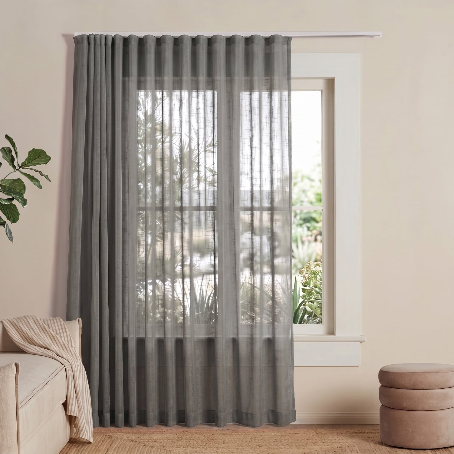 Laurent Sheer S-Fold Single Panel Curtain