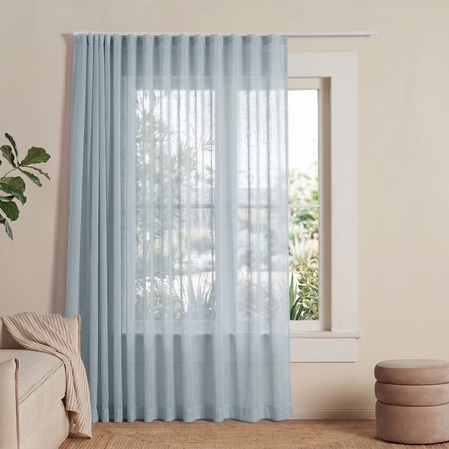 Laurent Sheer S-Fold Single Panel Curtain