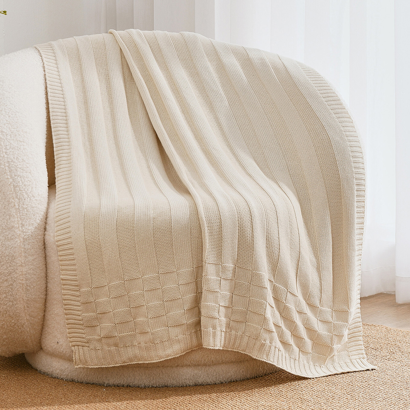 Aeron Cotton Knitted Throw