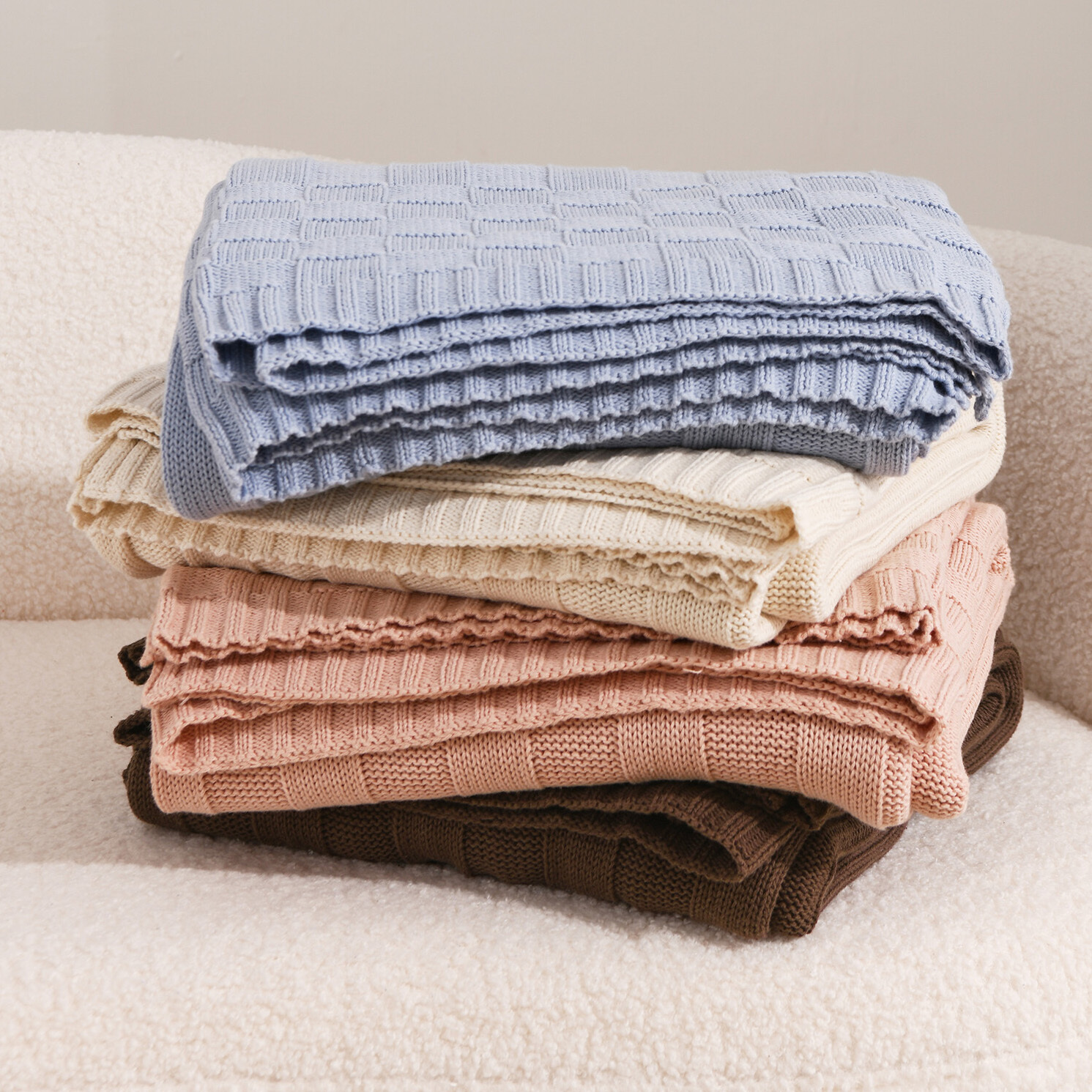 Aeron Cotton Knitted Throw