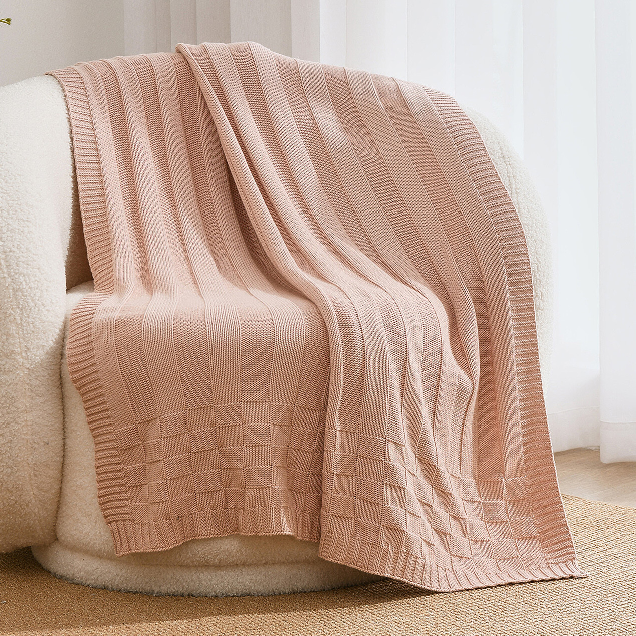 Aeron Cotton Knitted Throw