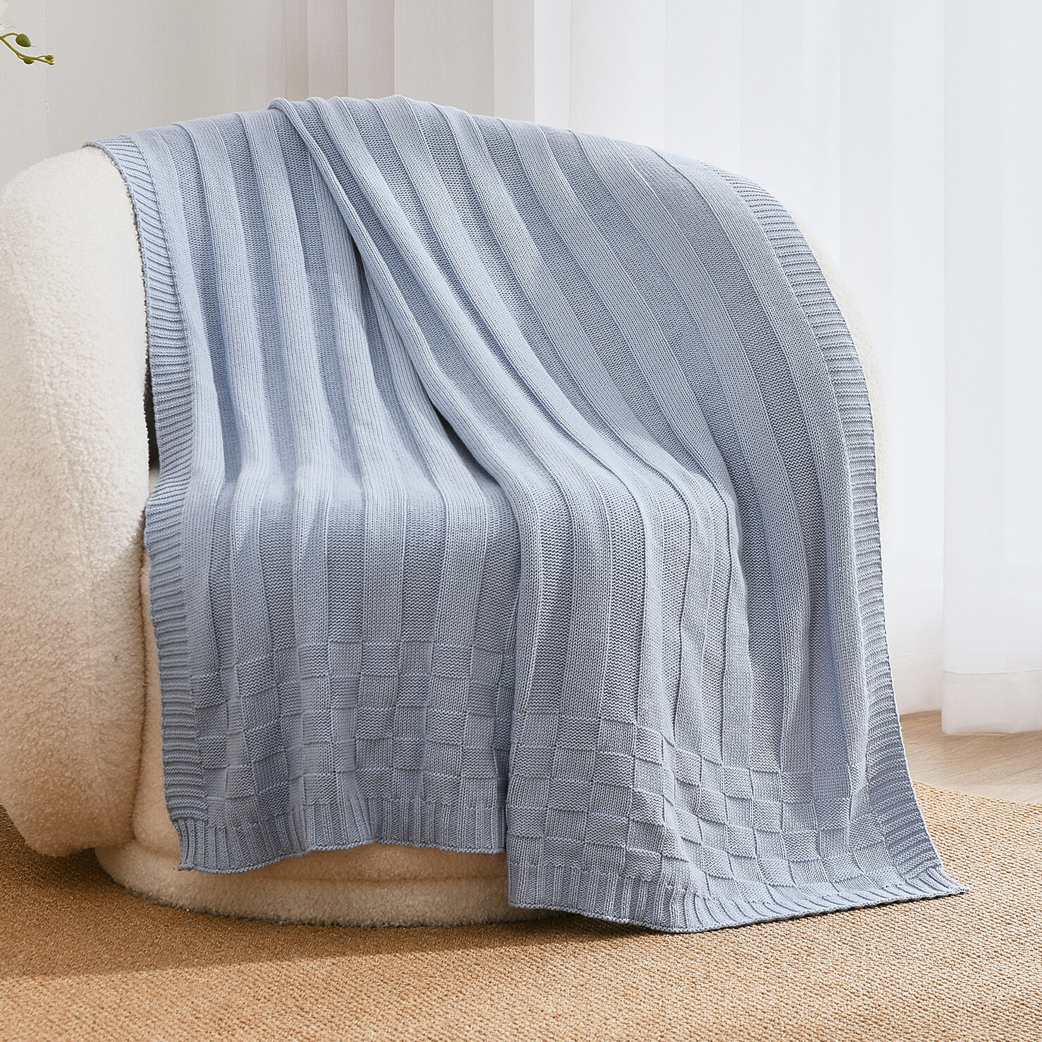 Aeron Cotton Knitted Throw