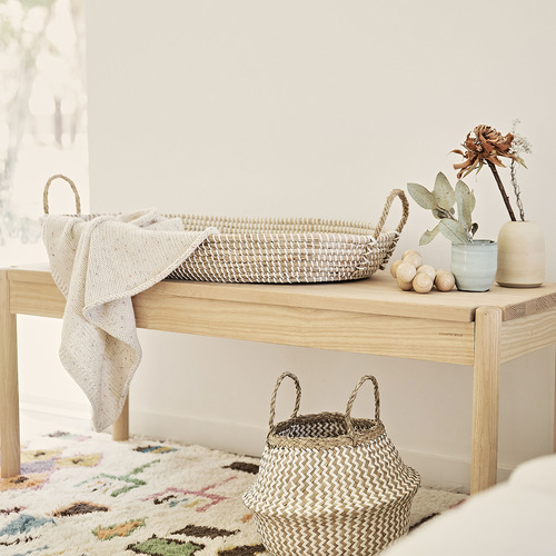 OlliElla Olli Ella Reva Seagrass Change Basket Temple & ster