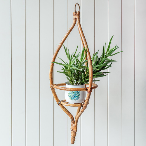 Helen Rattan Hanging Planter Temple & ster