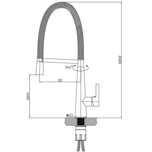 Chrome Ribbed Kitchen Mixer