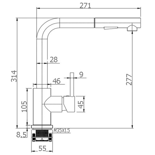 Angle Pull-Out Kitchen Mixer