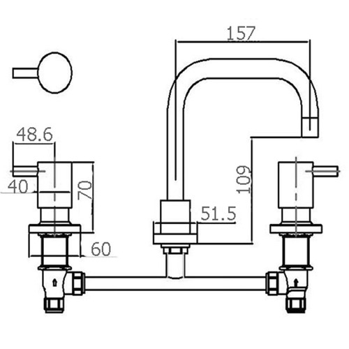 Wahlen 10 Pin Quarter Turn Basin Tap Set