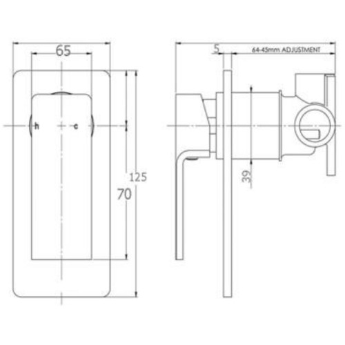 Eckig Shower/Bath Wall Mixer