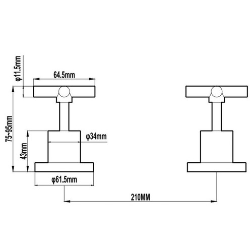 Wahlen 10 Cross Handle Wall Top Assemblies