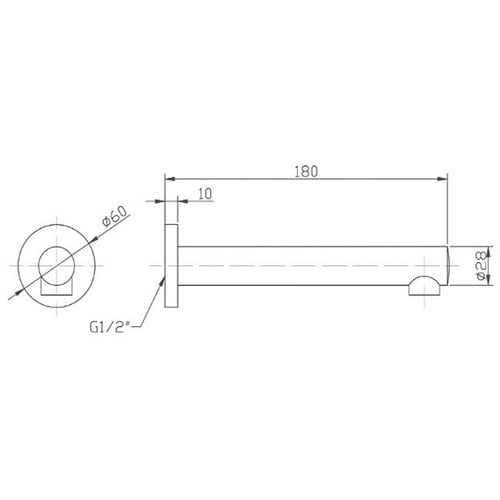 Rund Bath Spout