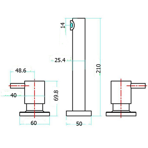 Wahlen 10 Bath Wall Tap Set