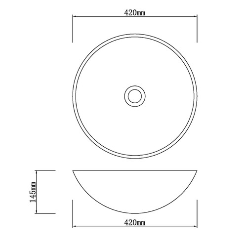 West 420mm Glass Above Counter Basin