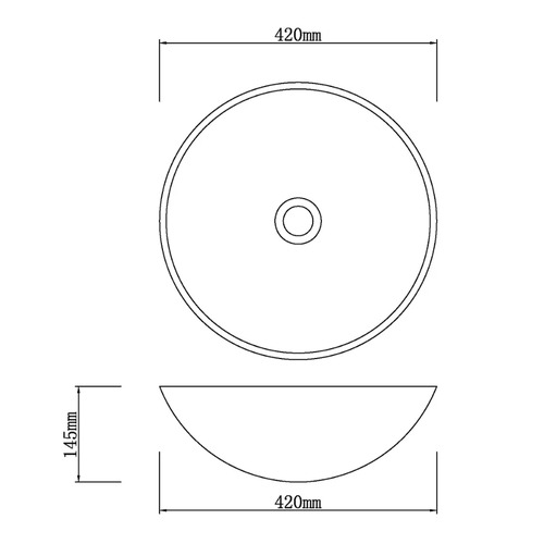 West 420mm Glass Above Counter Basin