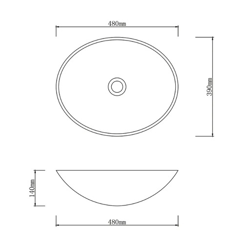 Nielsen 480mm Glass Above Counter Basin