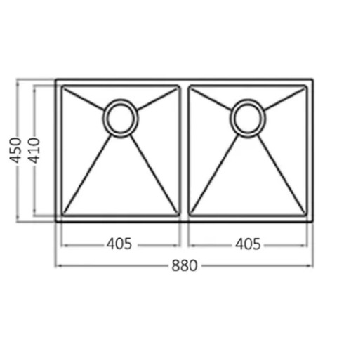 Arti 880mm Stainless Steel Double Kitchen Sink Temple & ster
