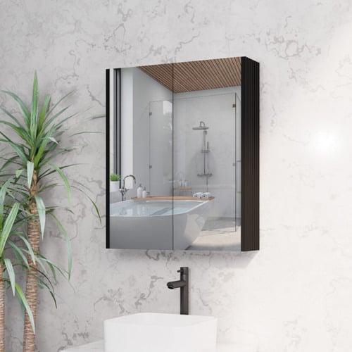 Hyacinth 600mm Fluted Mirrored Shaving Cabinet