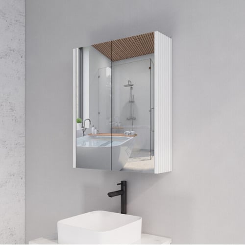 Hyacinth 600mm Fluted Mirrored Shaving Cabinet