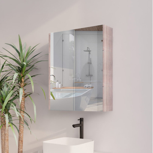 Hyacinth 600mm Fluted Mirrored Shaving Cabinet
