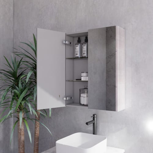 Hyacinth 600mm Fluted Mirrored Shaving Cabinet