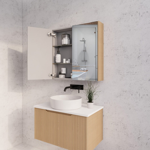 Hyacinth 750mm Fluted Mirrored Shaving Cabinet