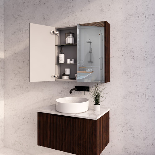 Hyacinth 750mm Fluted Mirrored Shaving Cabinet