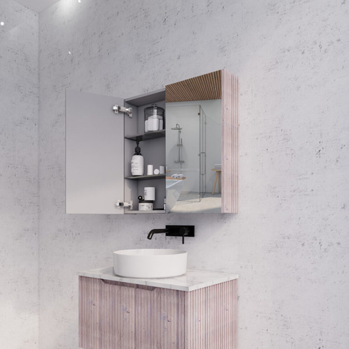 Hyacinth 750mm Fluted Mirrored Shaving Cabinet