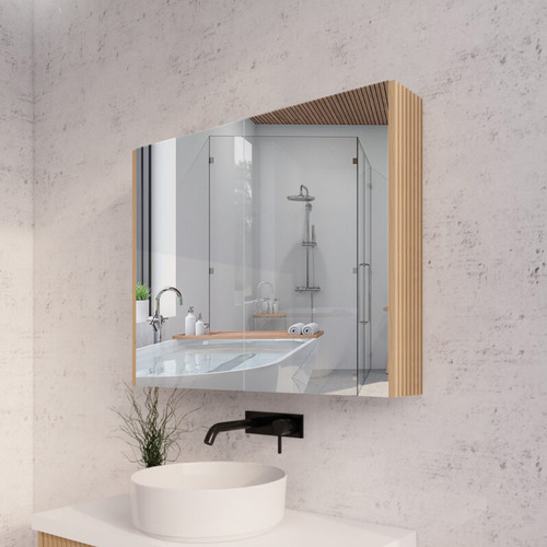 Hyacinth 900mm Fluted Mirrored Shaving Cabinet