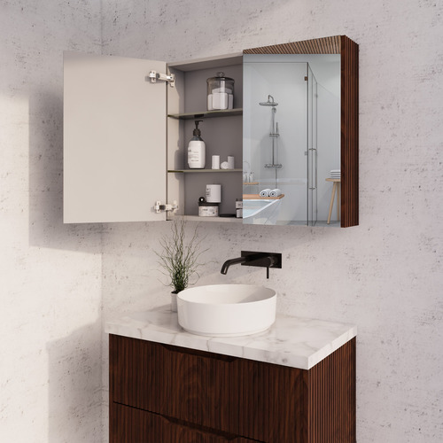 Hyacinth 900mm Fluted Mirrored Shaving Cabinet